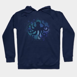 Blue watercolor octopus Hoodie